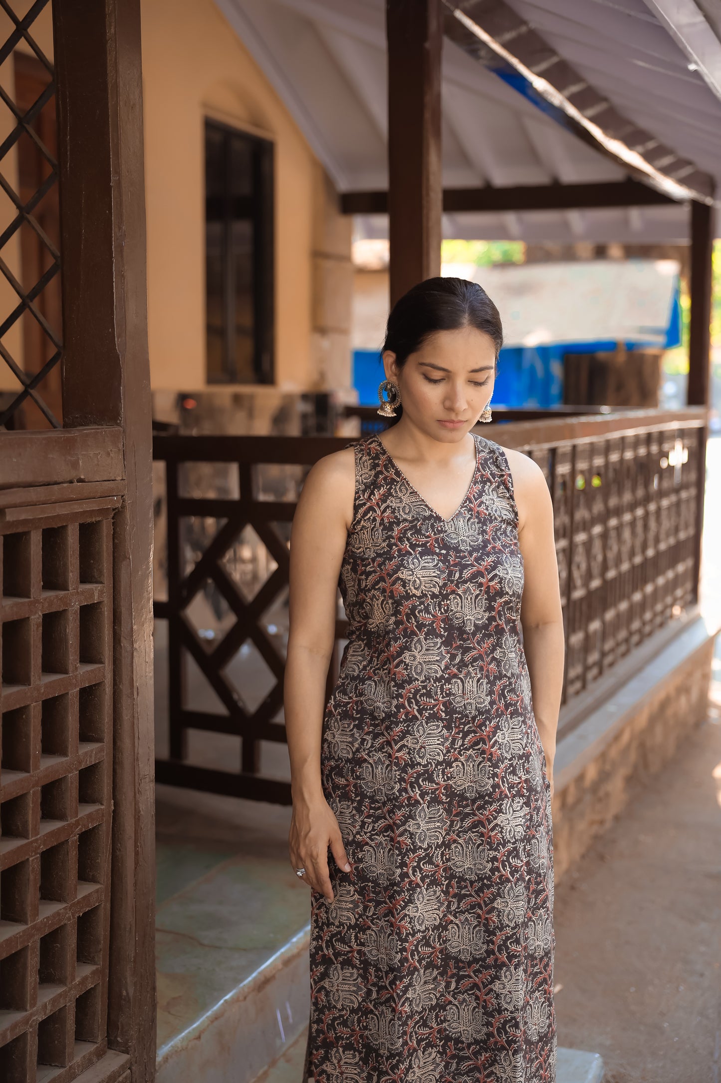 Raha Black Kalamkari Co-ord Set