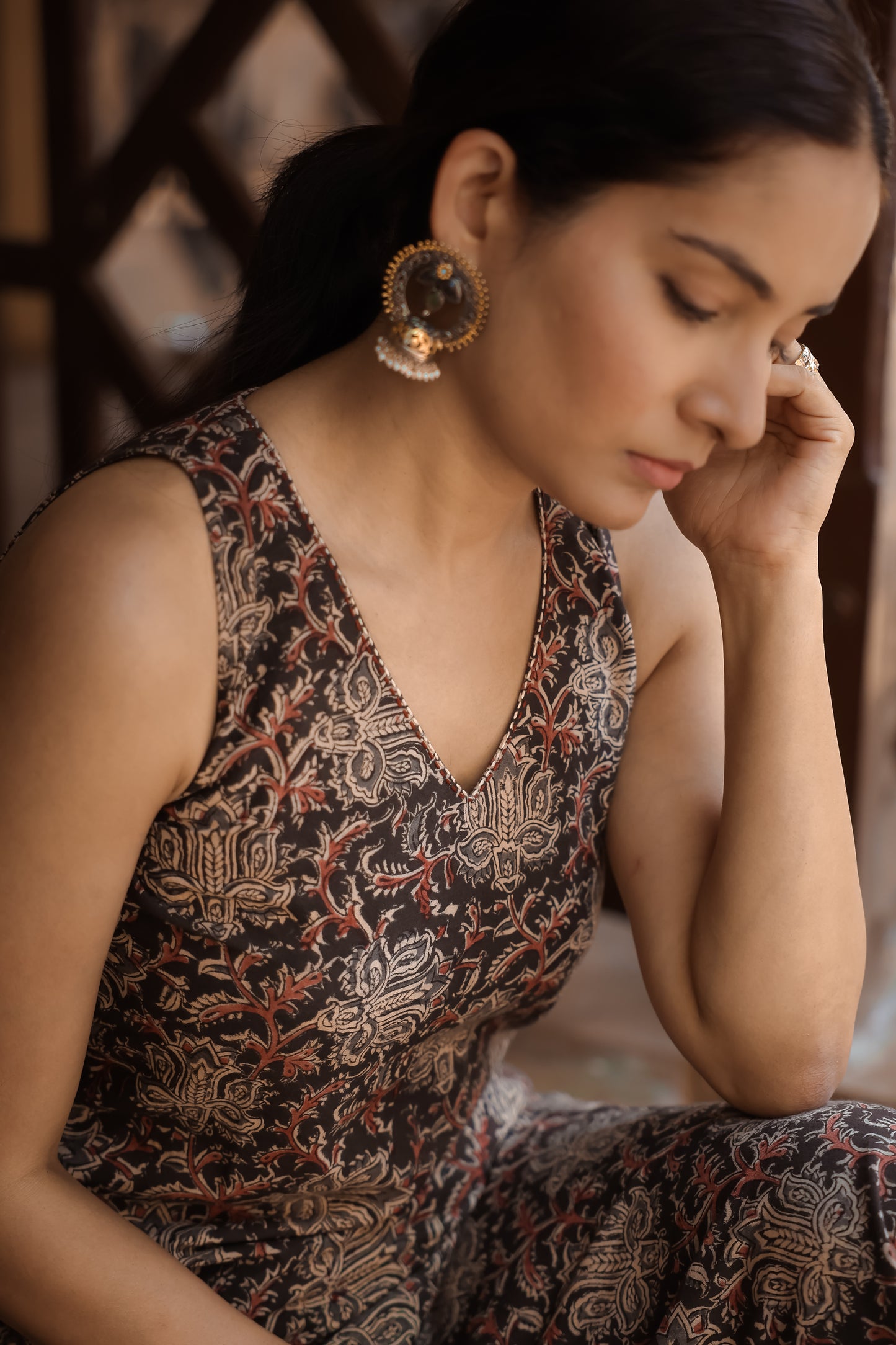 Raha Black Kalamkari Co-ord Set