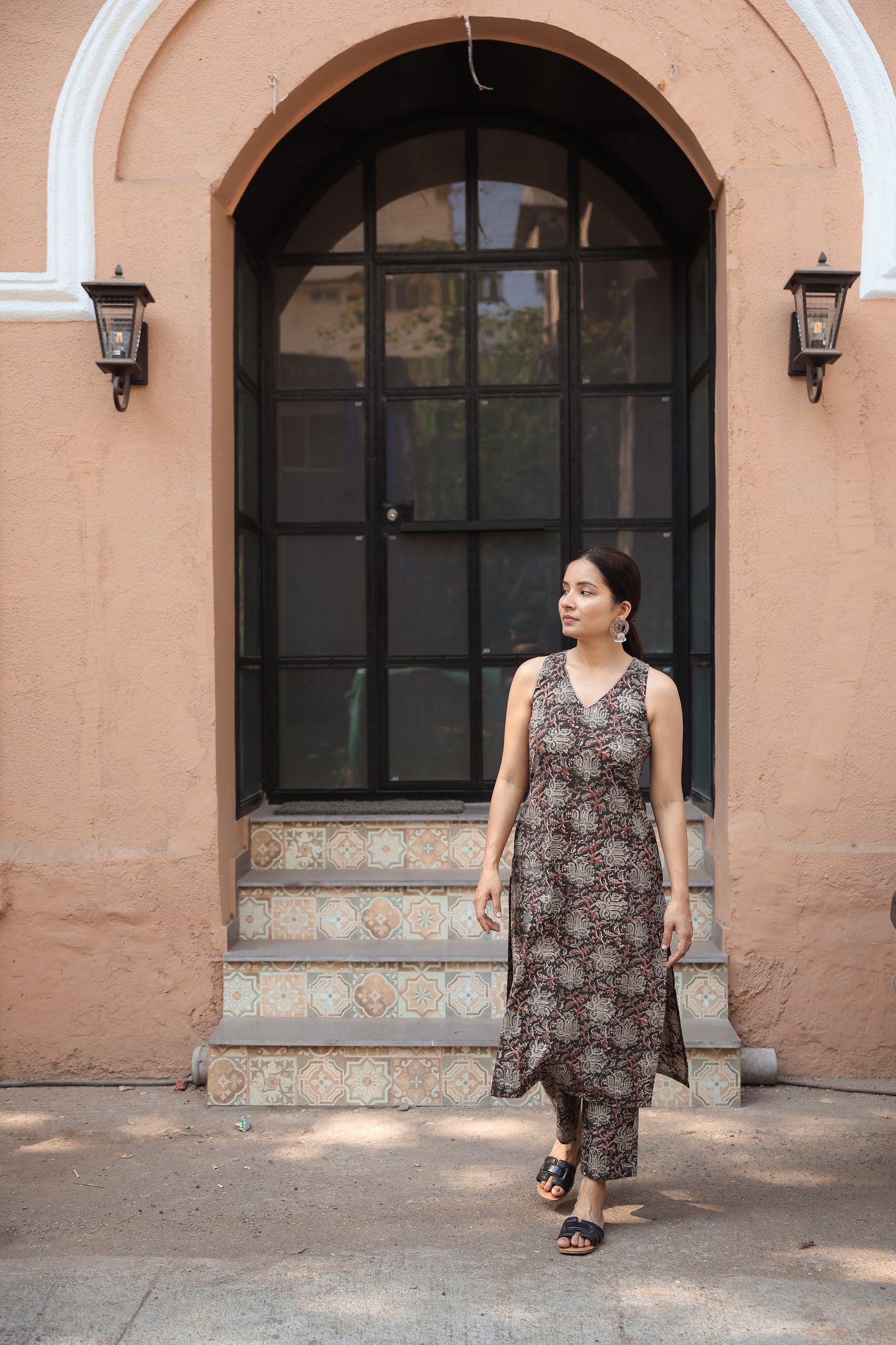 Raha Black Kalamkari Co-ord Set