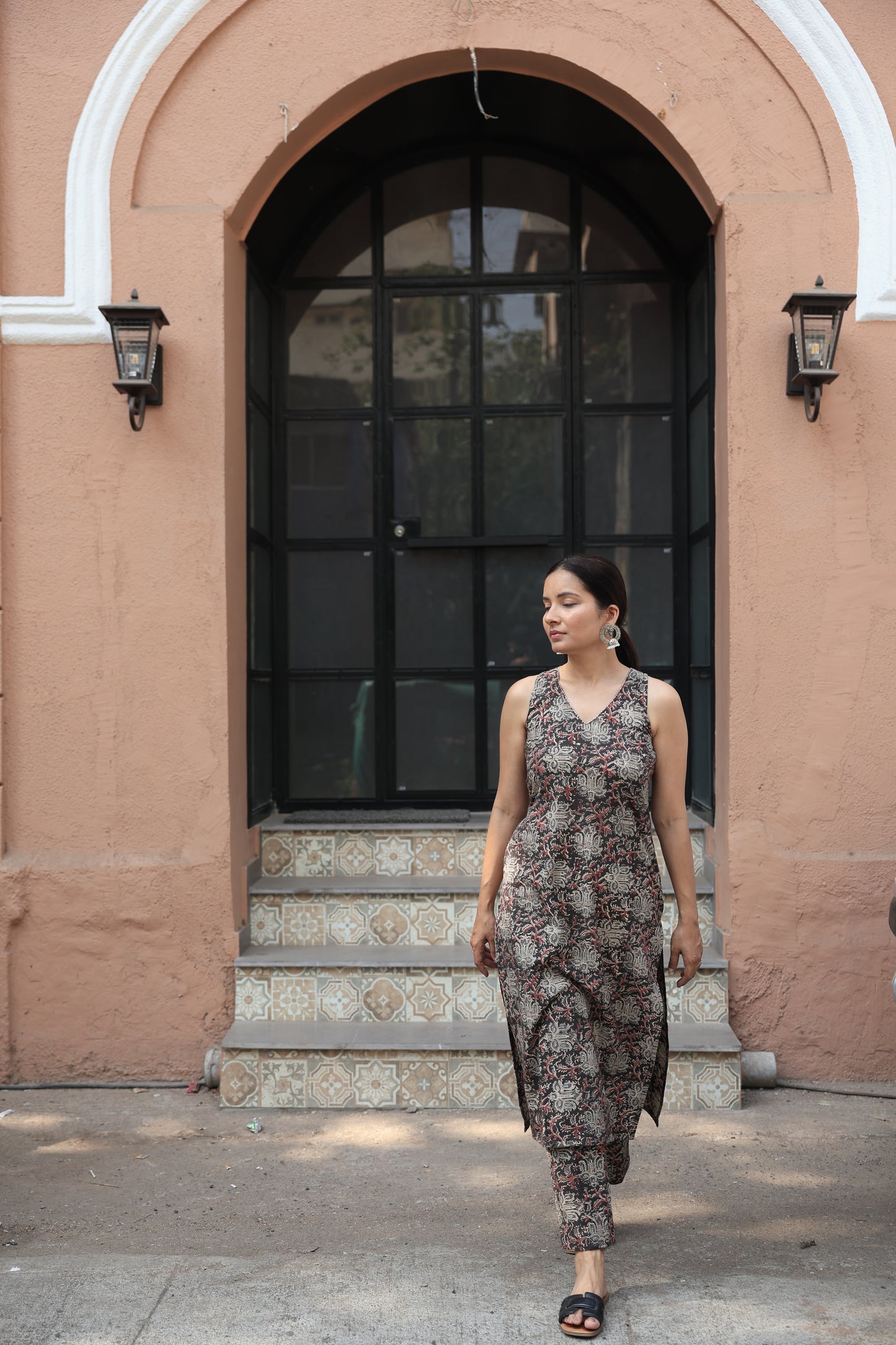 Raha Black Kalamkari Co-ord Set