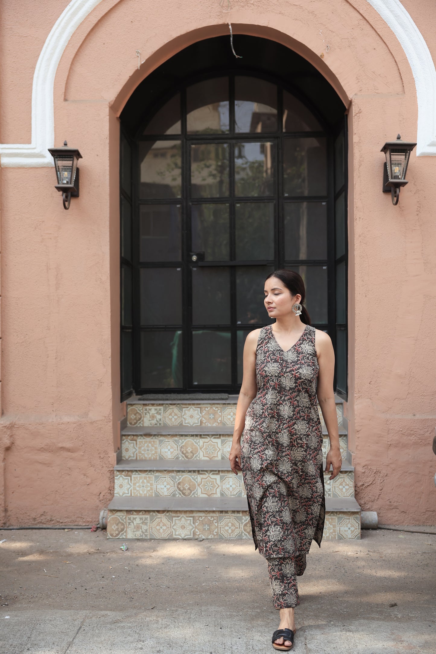 Raha Black Kalamkari Co-ord Set