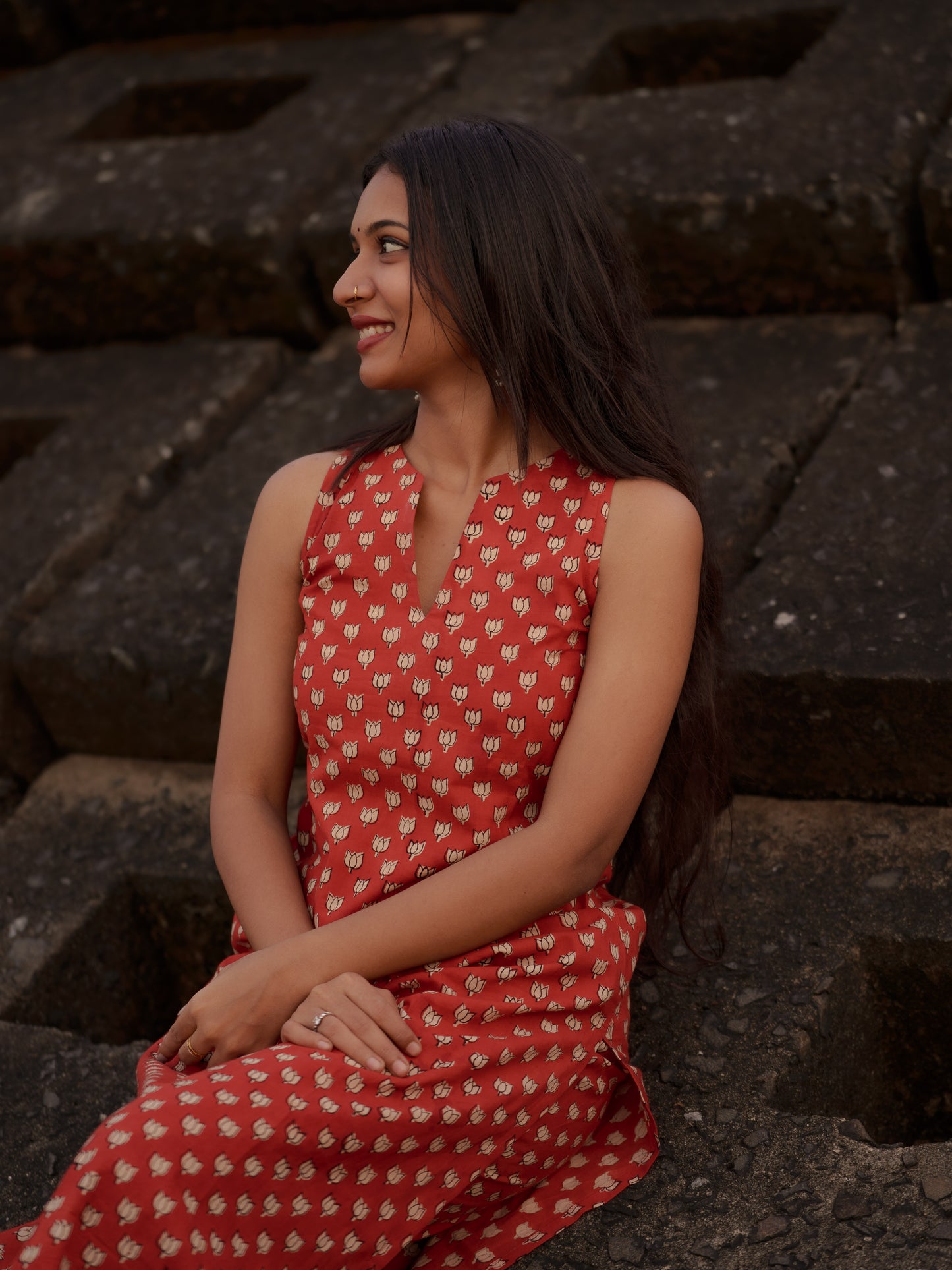 Gamyam Madder Red Bagru Co-ord Set