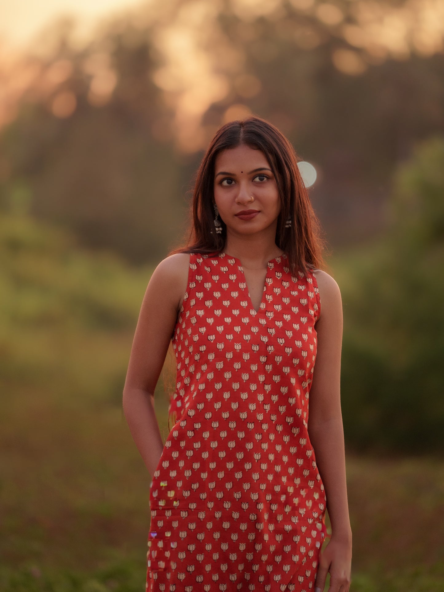 Gamyam Madder Red Bagru Co-ord Set