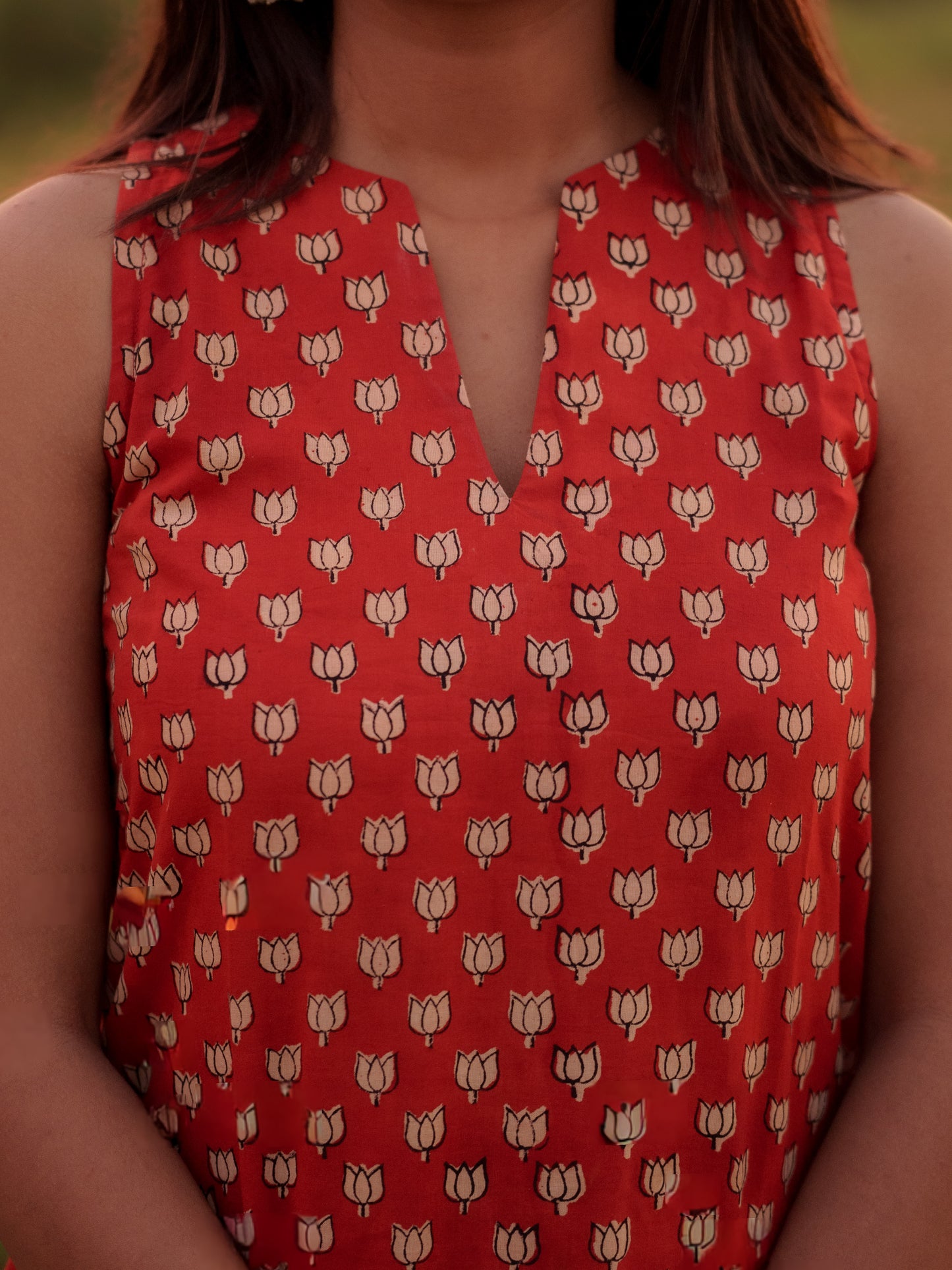 Gamyam Madder Red Bagru Co-ord Set
