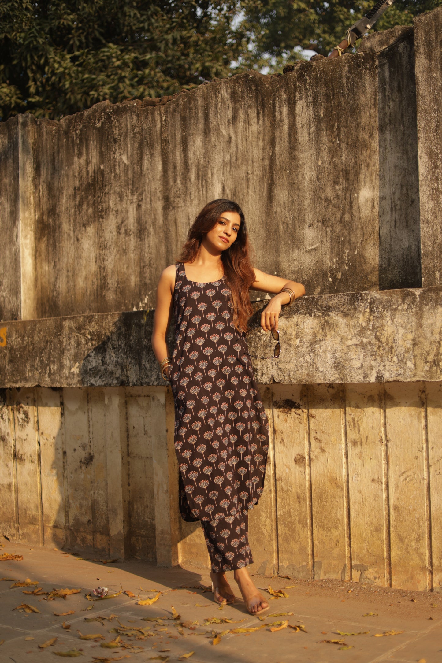 Saaya Black Ajrakh Co-ord Set