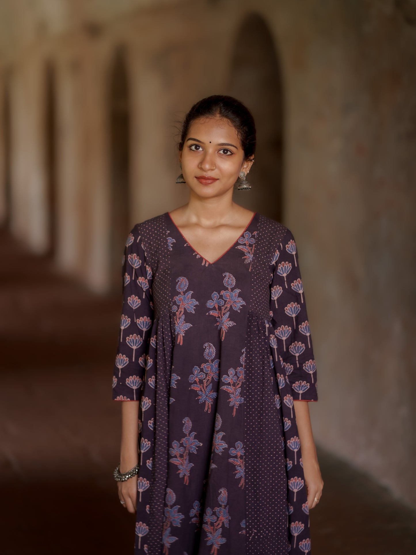 Kaaya Black Ajrakh Kalidaar Set