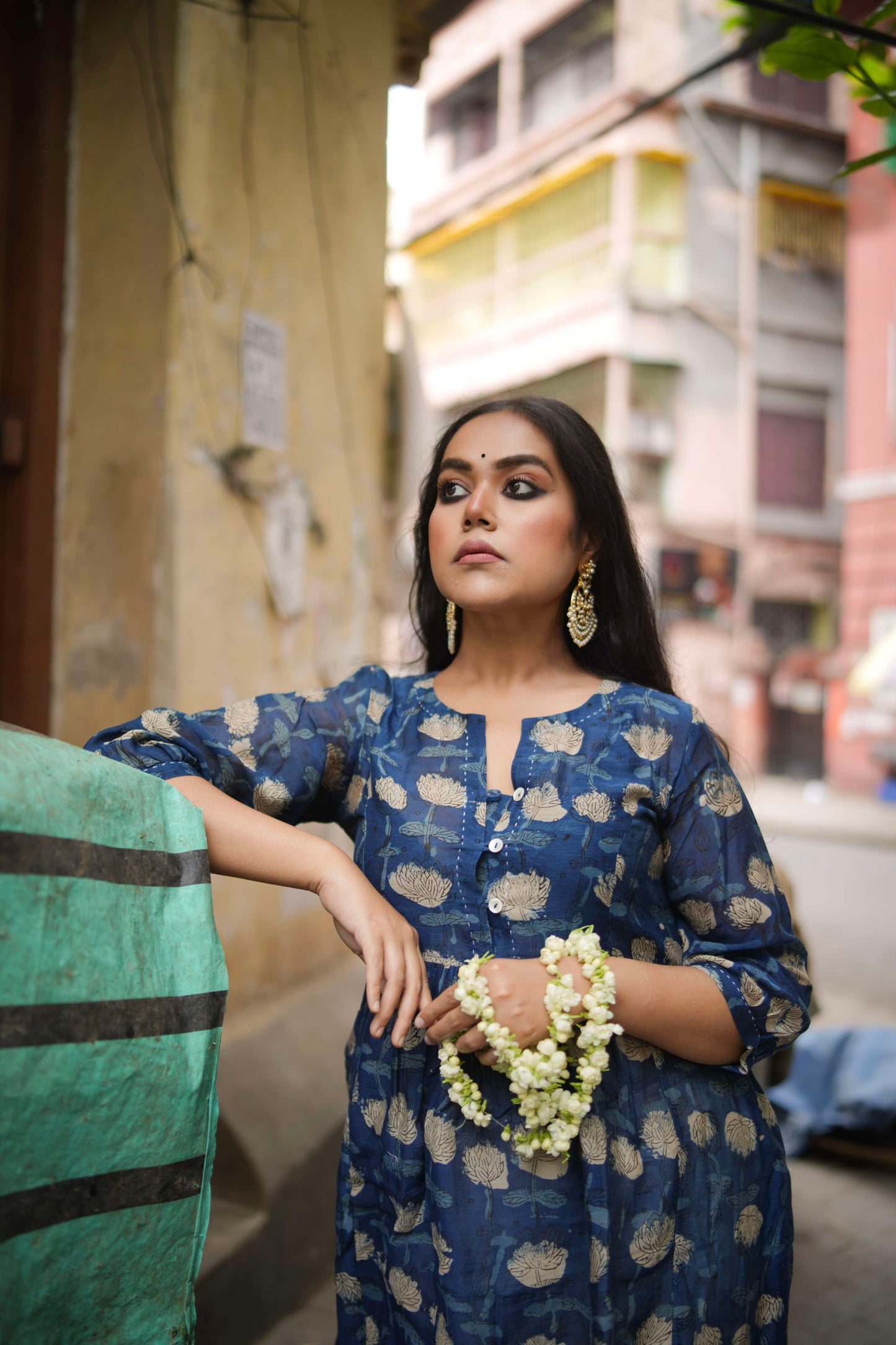 Ardra Chanderi Indigo Kurta