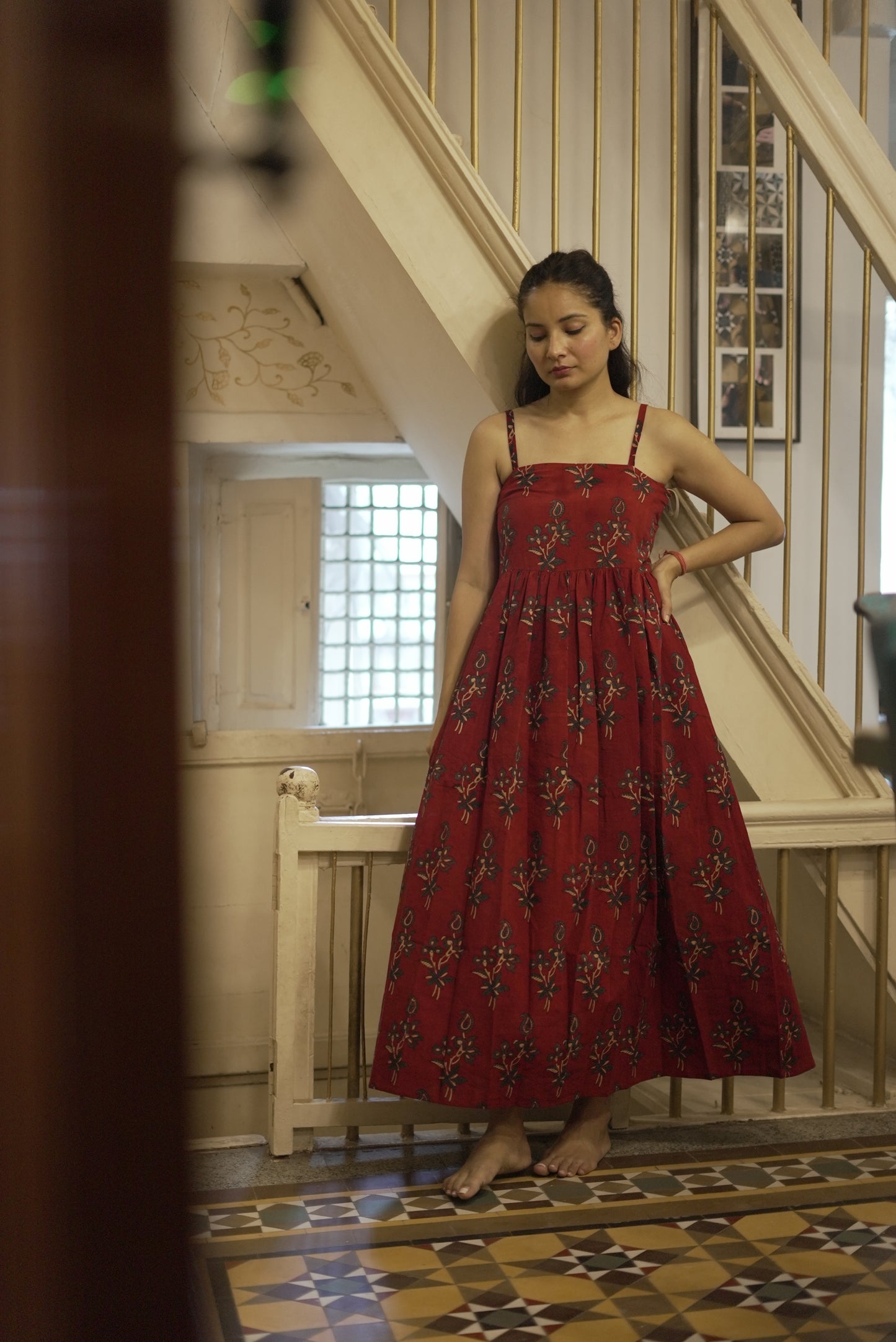 Yala Madder Red Ajrakh Dress