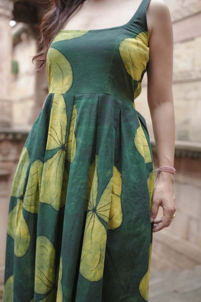 Zanzibar Green Ajrakh Dress