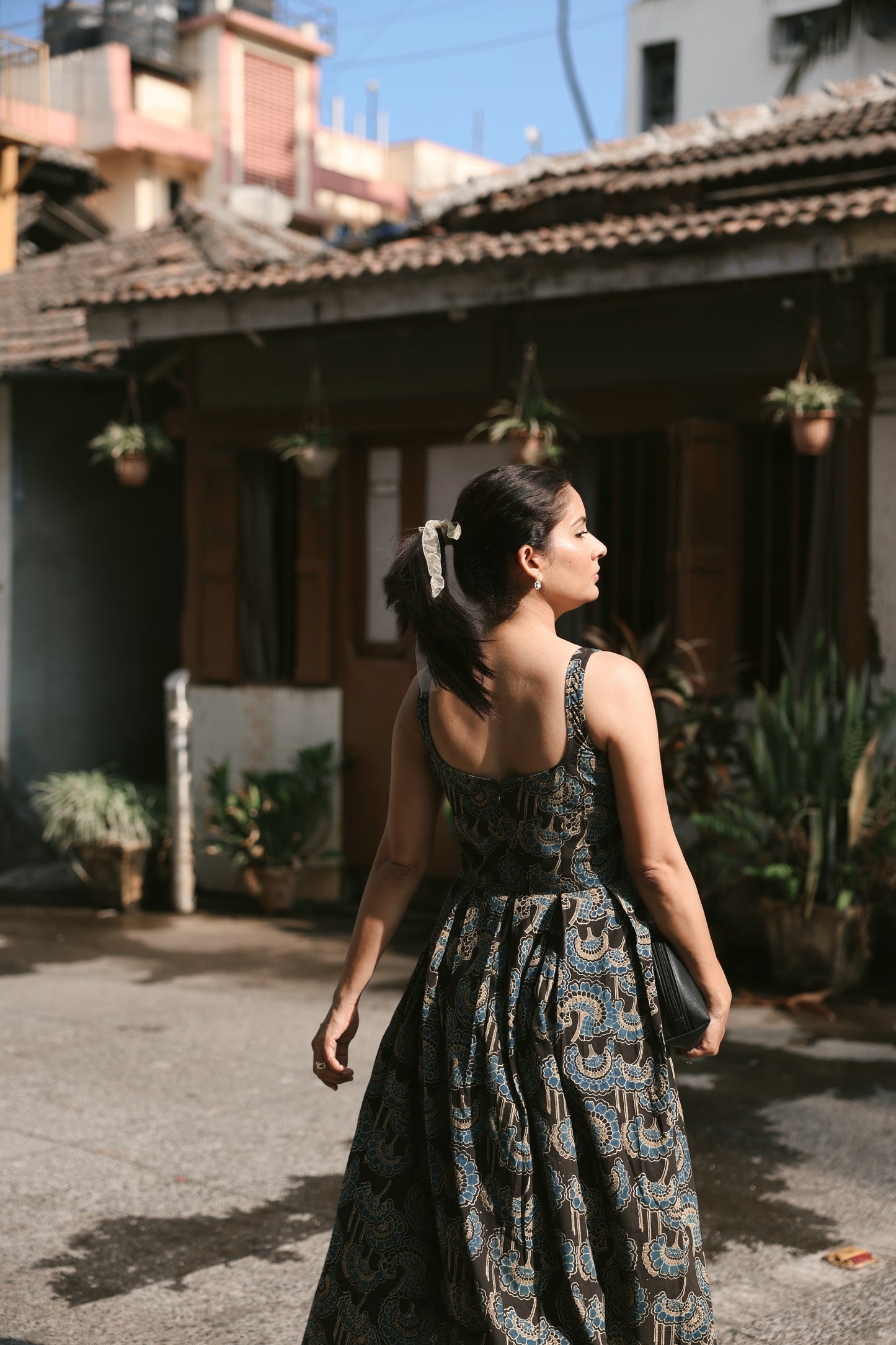 Zanzibar Grey Ajrakh Dress