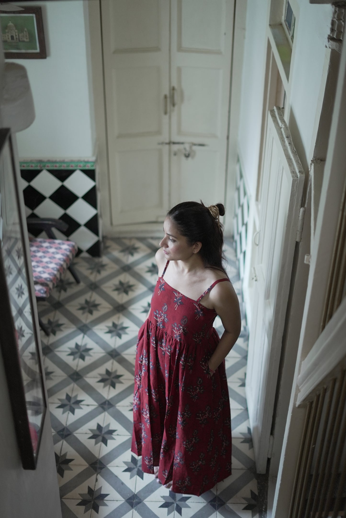 Yala Madder Red Ajrakh Dress