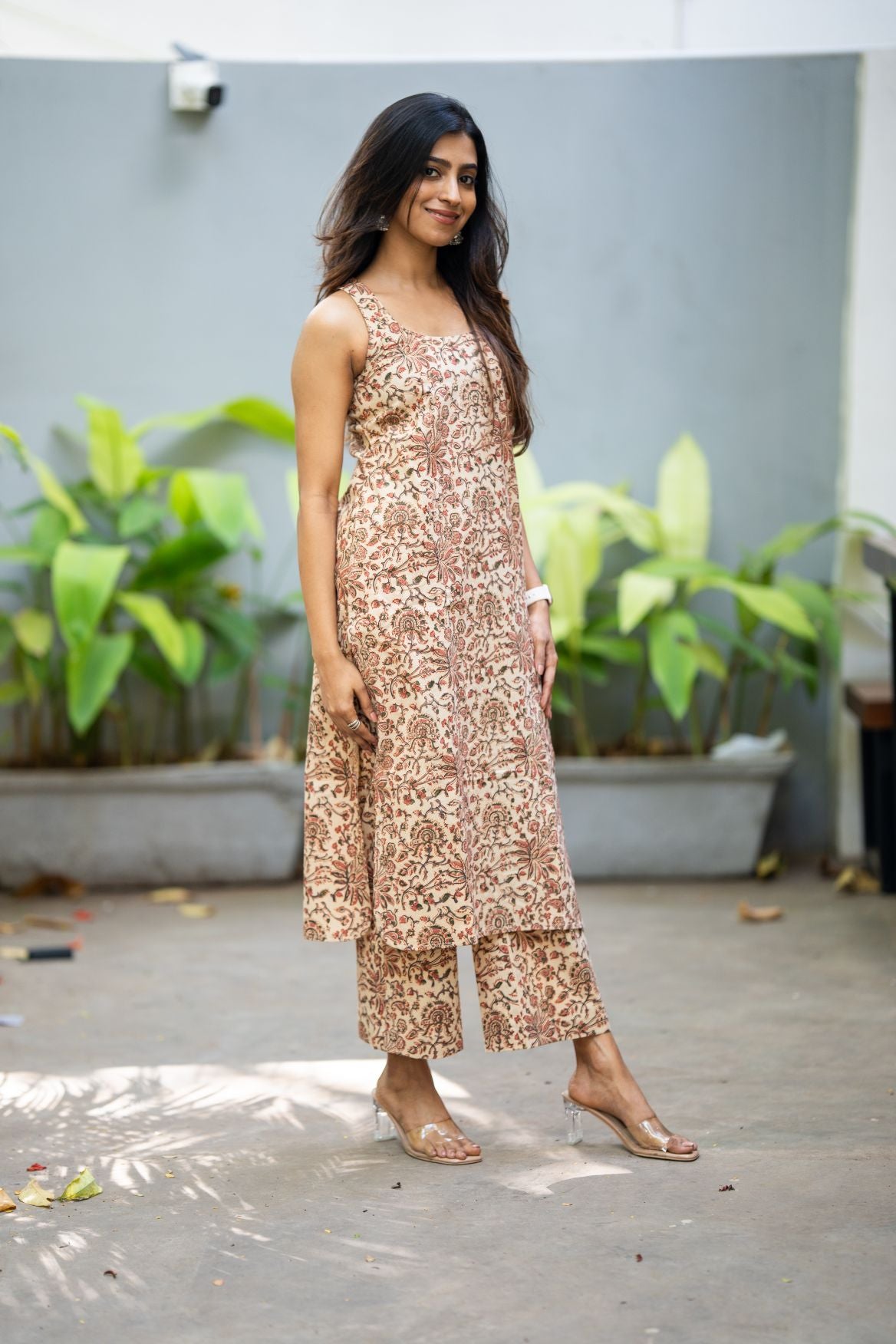 Saaya Beige Kalamkari Co-ord Set