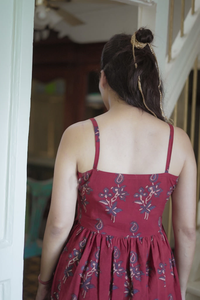 Yala Madder Red Ajrakh Dress