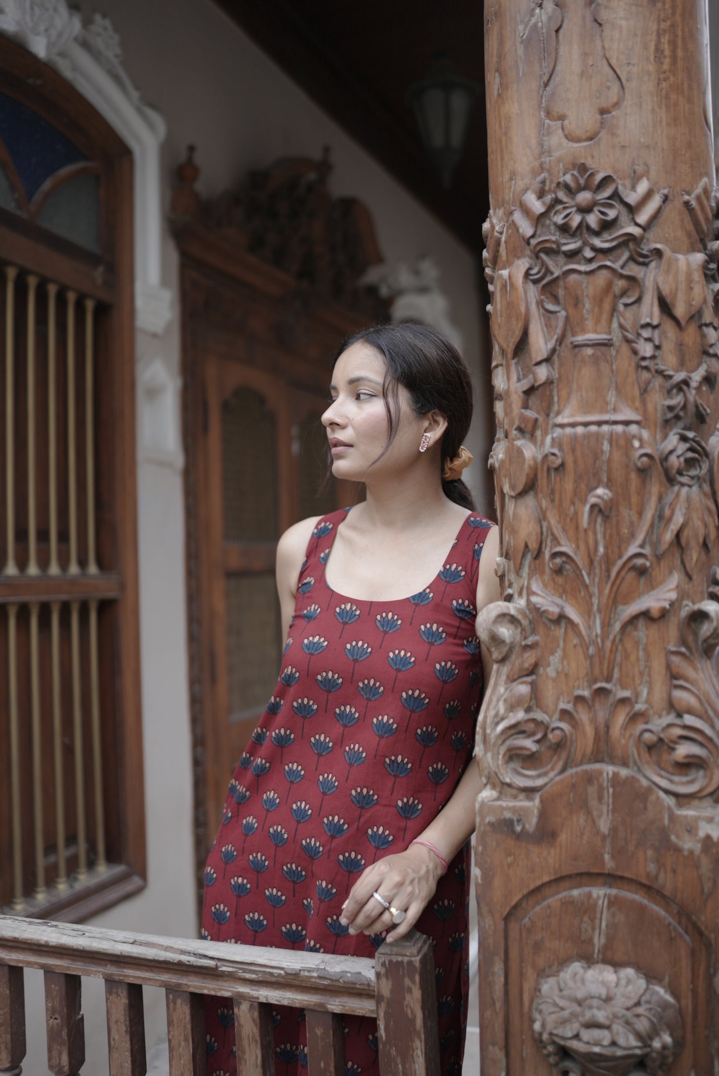 Saaya Madder Red Ajrakh Co-ord Set