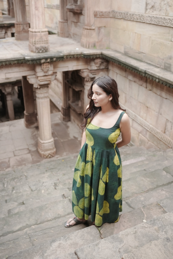 Zanzibar Green Ajrakh Dress
