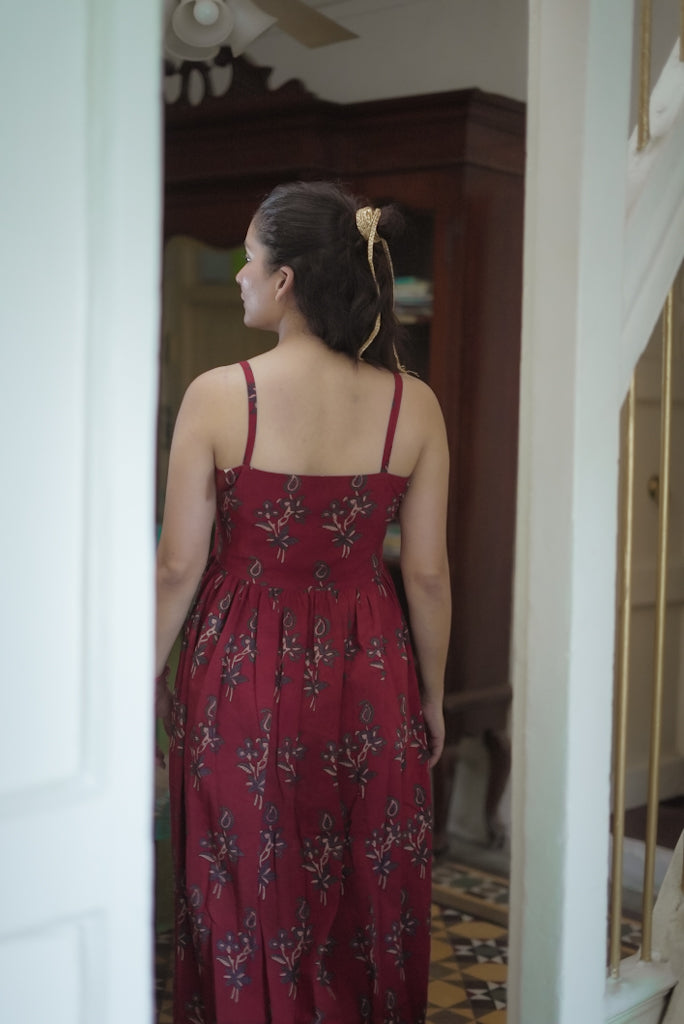 Yala Madder Red Ajrakh Dress