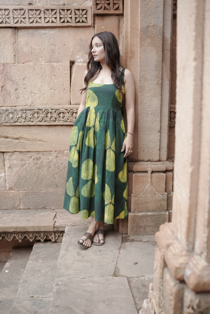 Zanzibar Green Ajrakh Dress