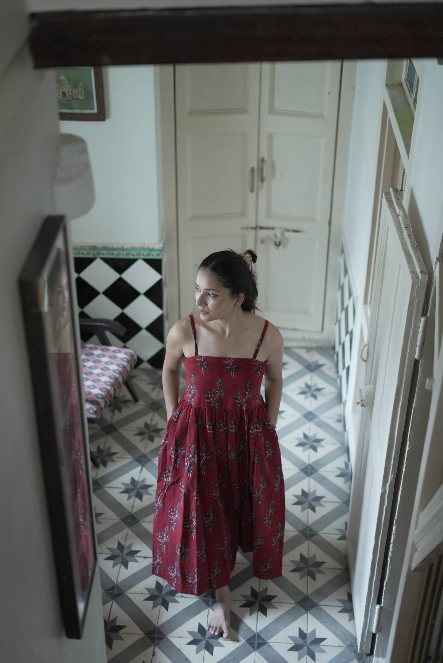 Yala Madder Red Ajrakh Dress