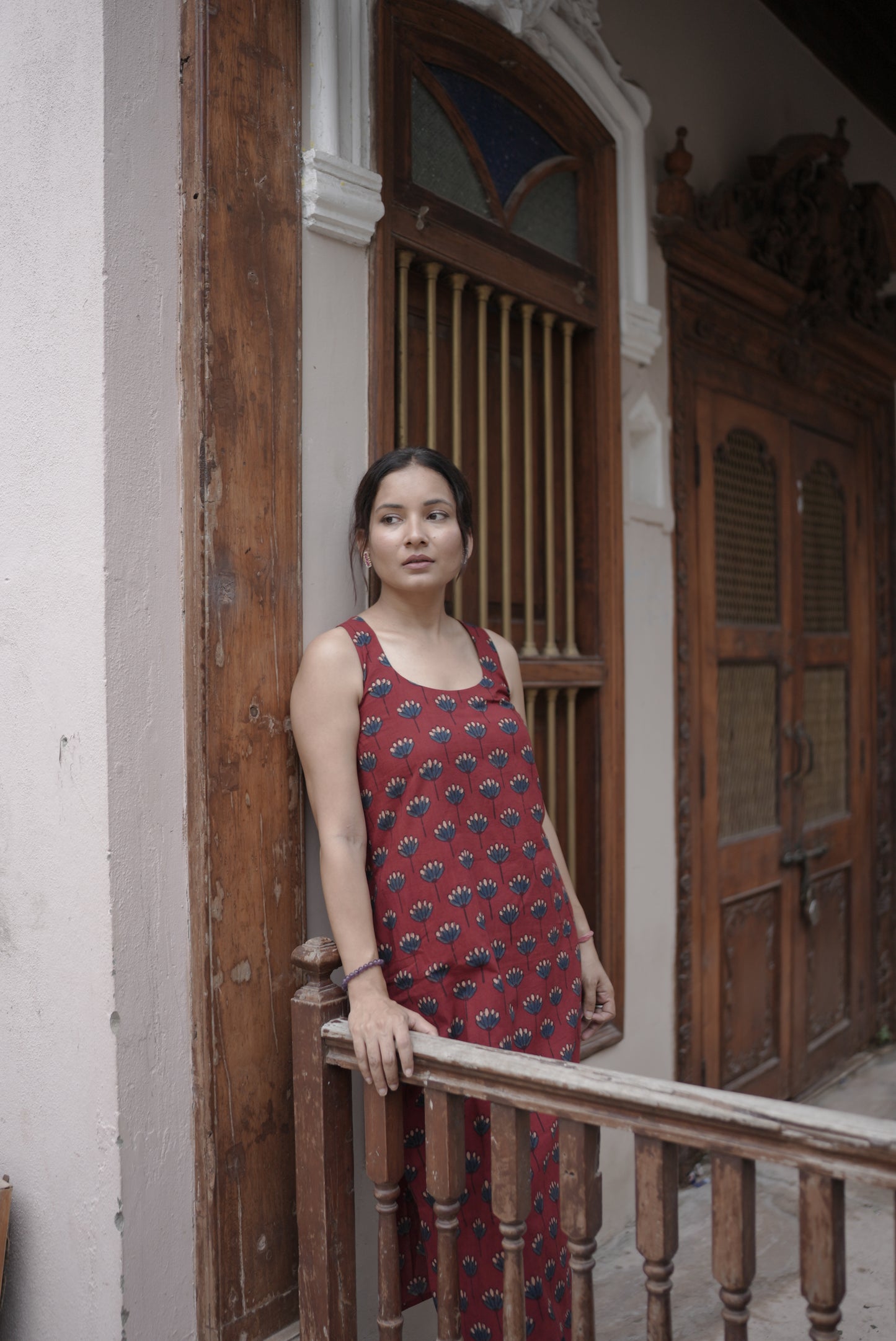 Saaya Madder Red Ajrakh Co-ord Set