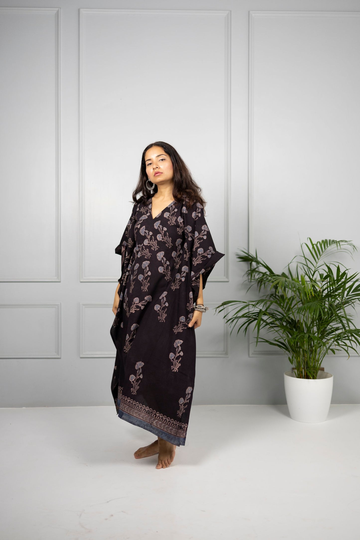 Sur Black Ajrakh Kaftan