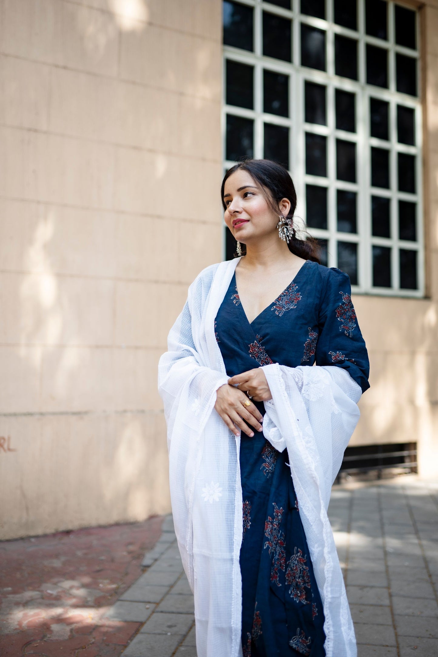 Manzoor Indigo Wrap Set with Dupatta