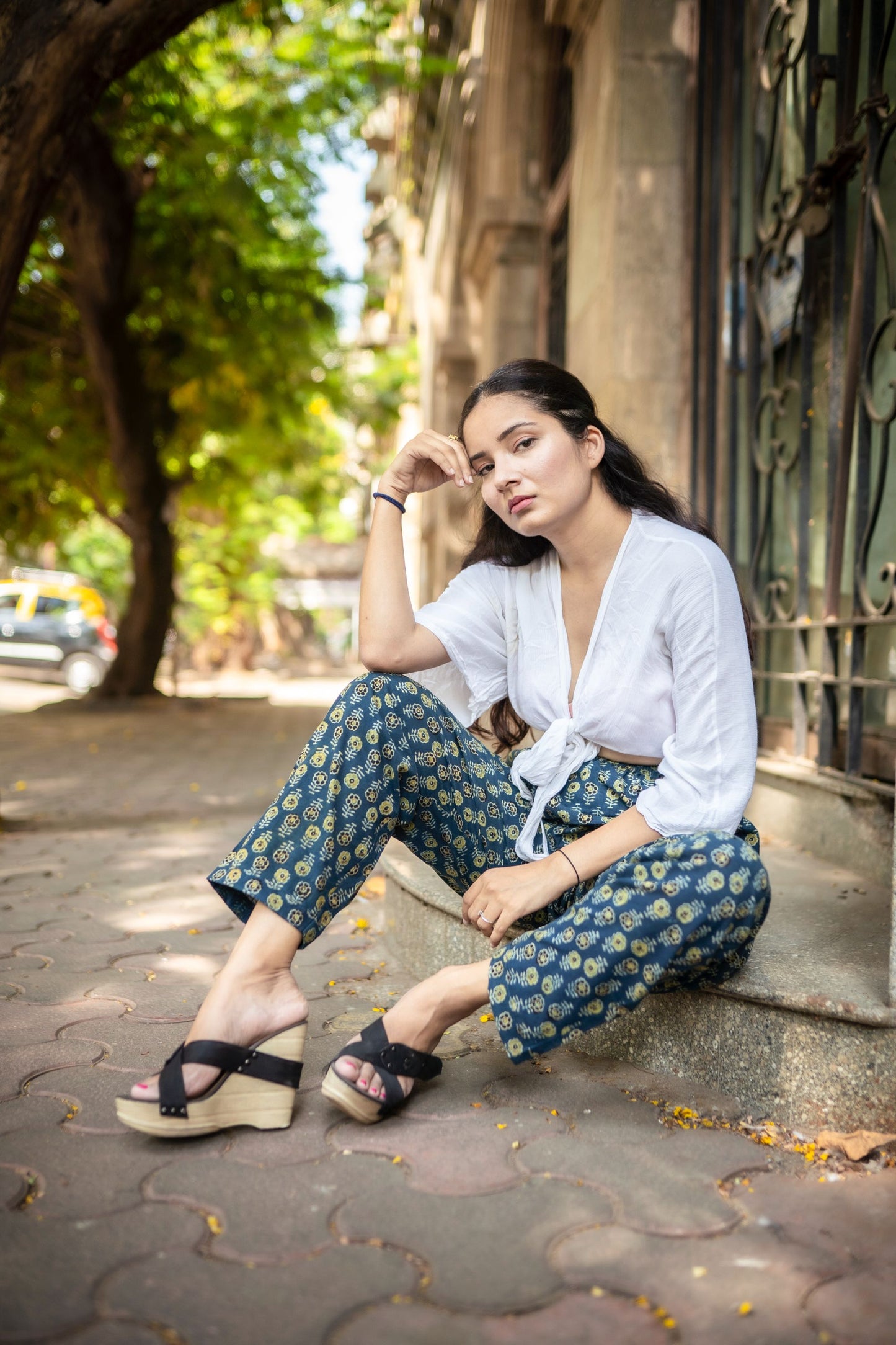 Indigo Cotton Lazy Pants