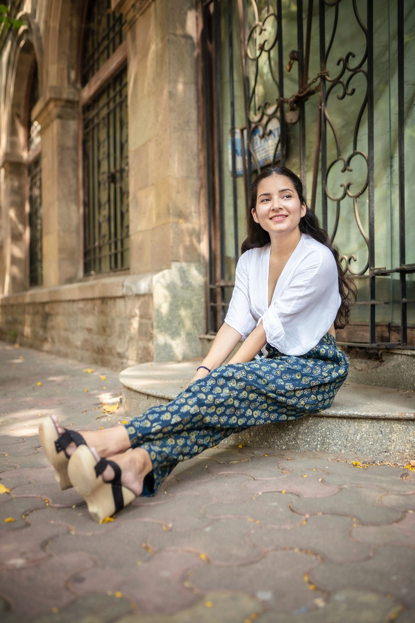 Indigo Cotton Lazy Pants