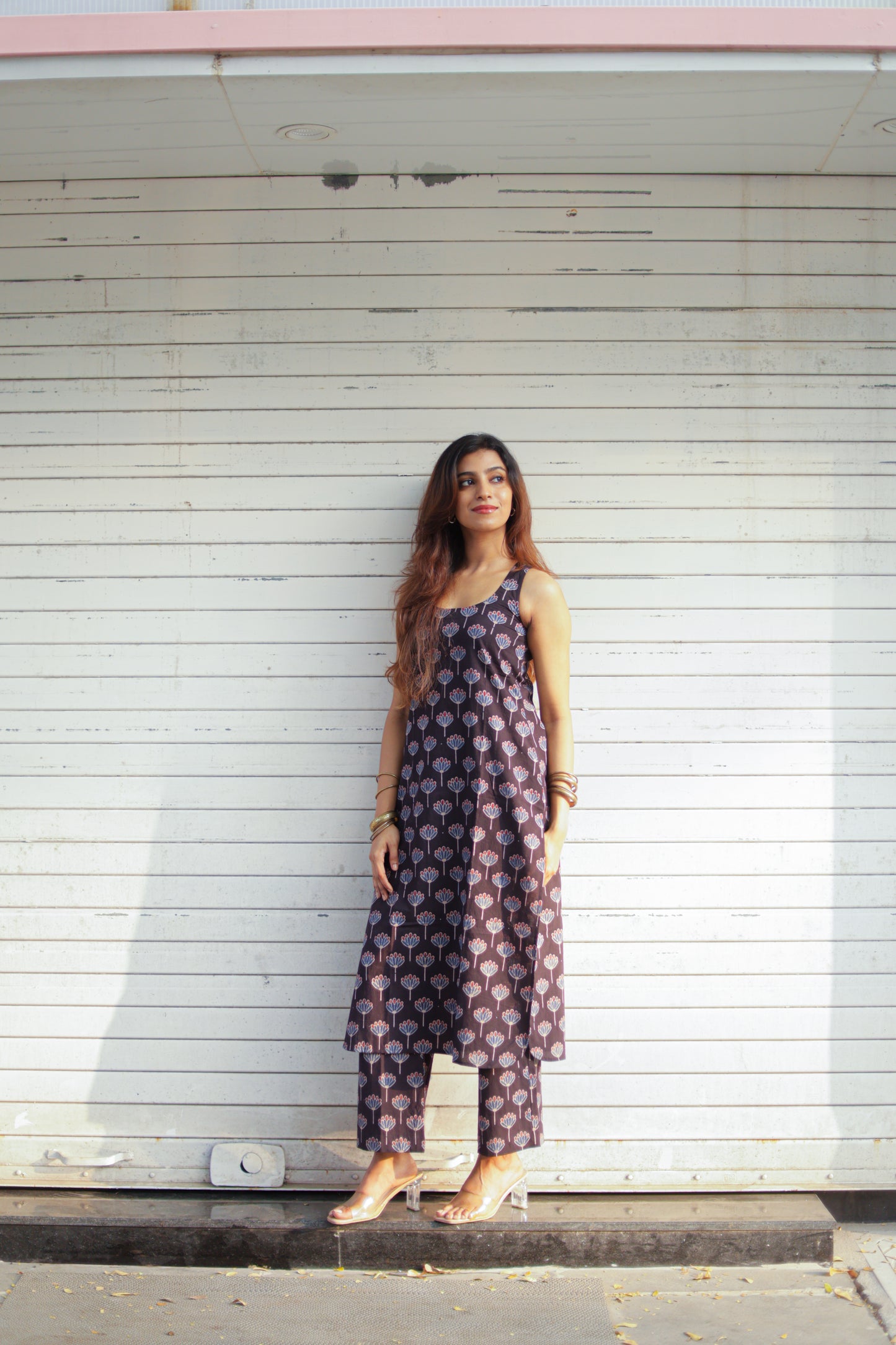 Saaya Black Ajrakh Co-ord Set