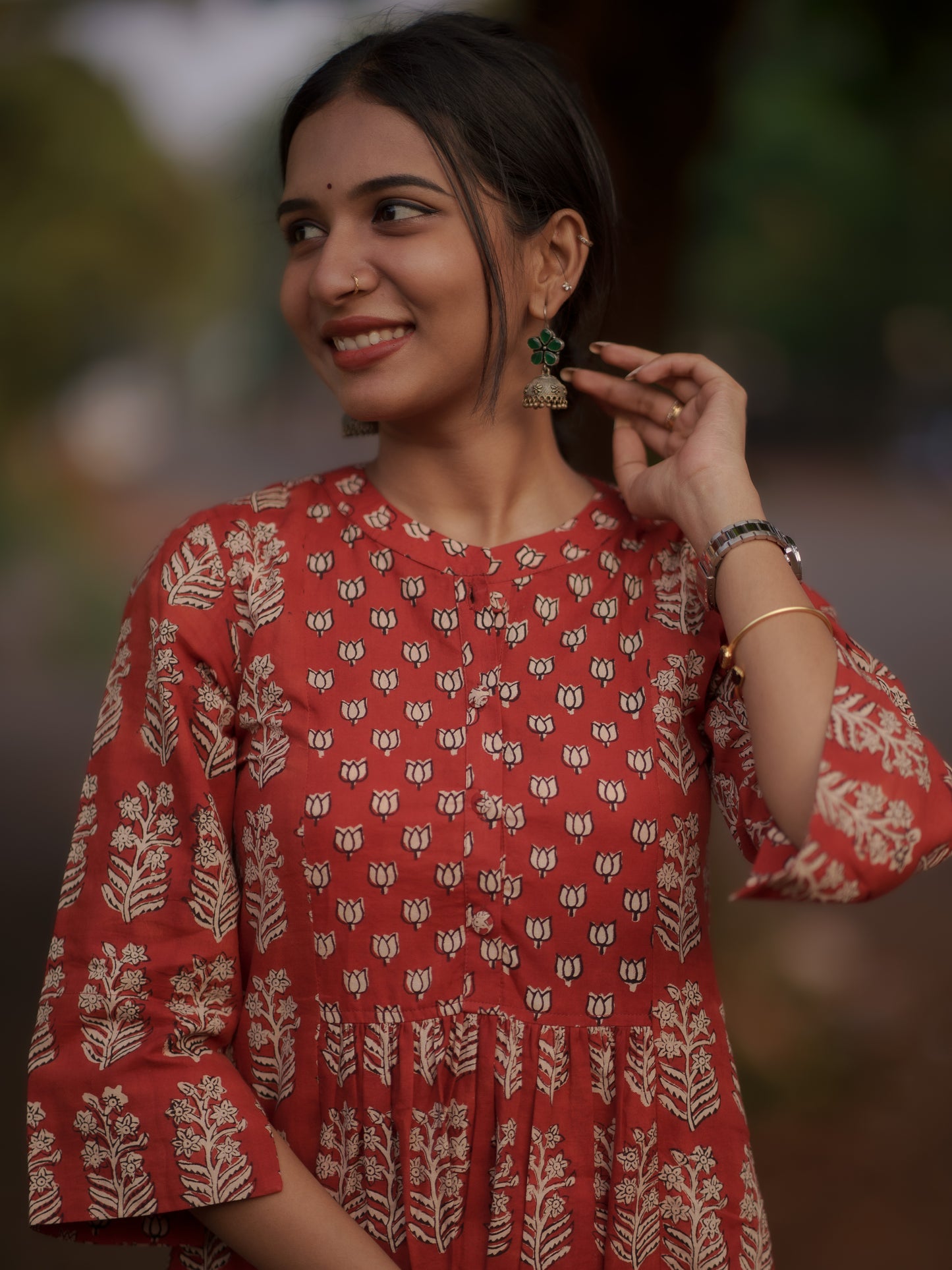 Taamara Madder Red Bagru Kurta