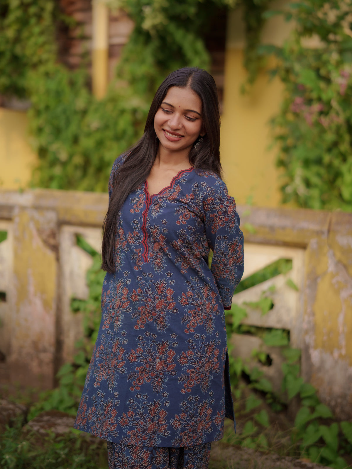 Mann Indigo Ajrakh Farsi Salwar Set