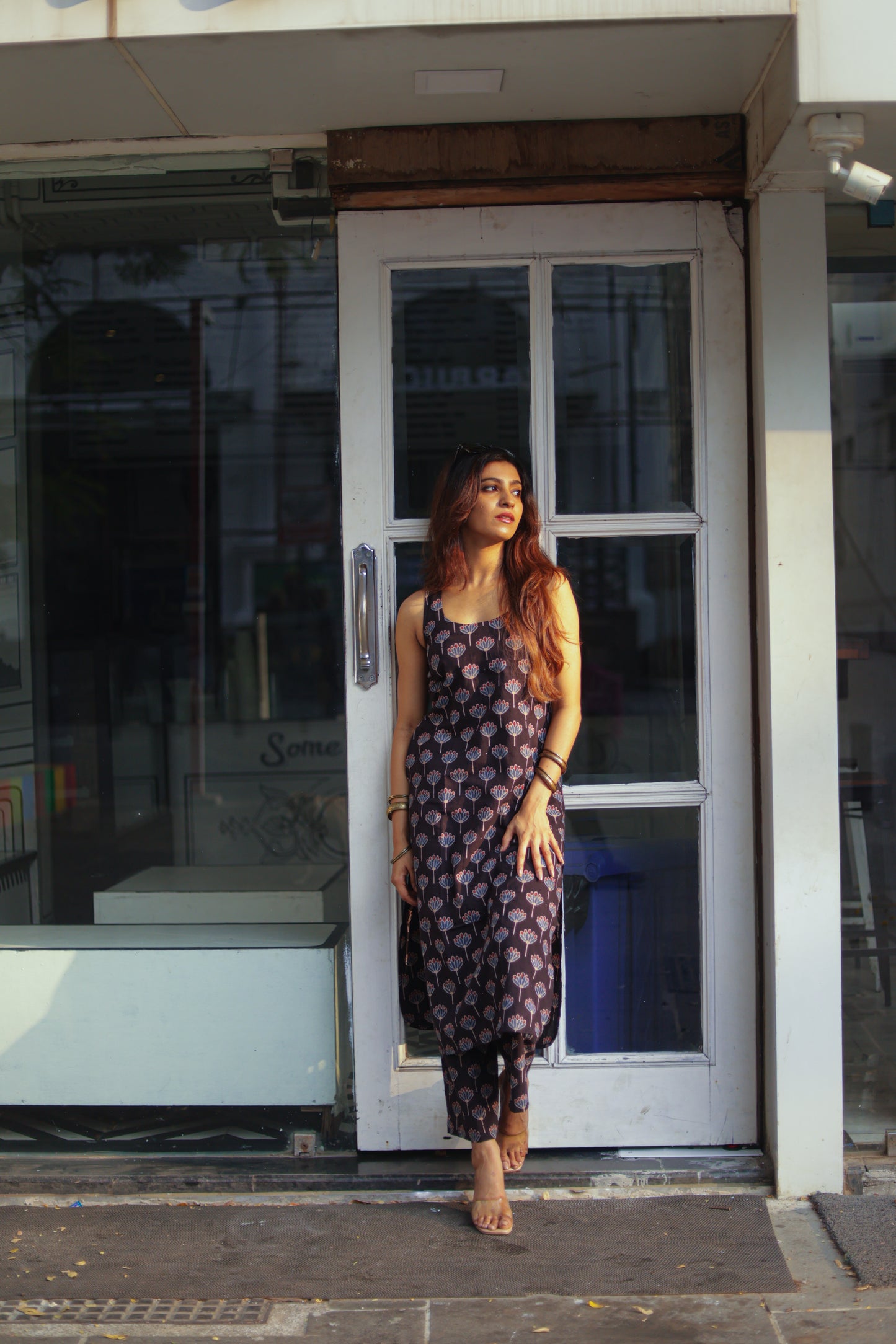 Saaya Black Ajrakh Co-ord Set