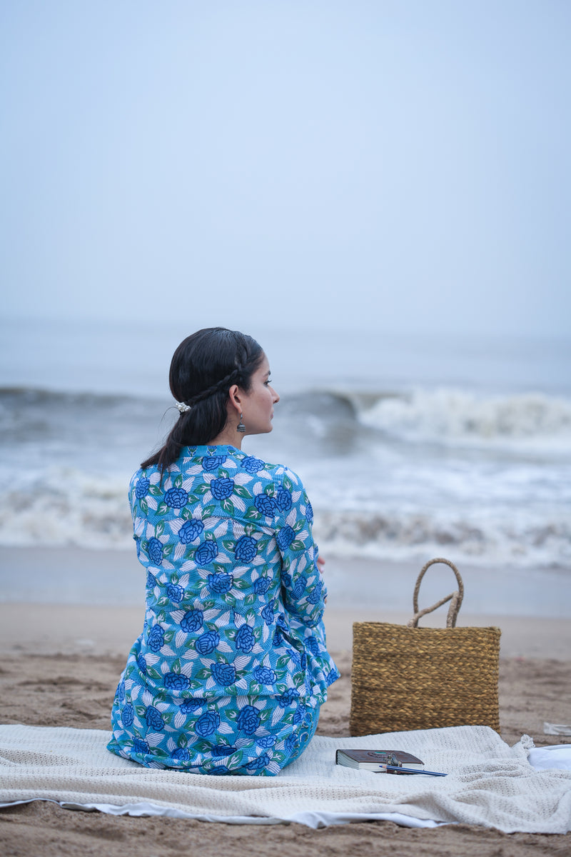 Haya Nila Sanganeri Kurta Pant Set