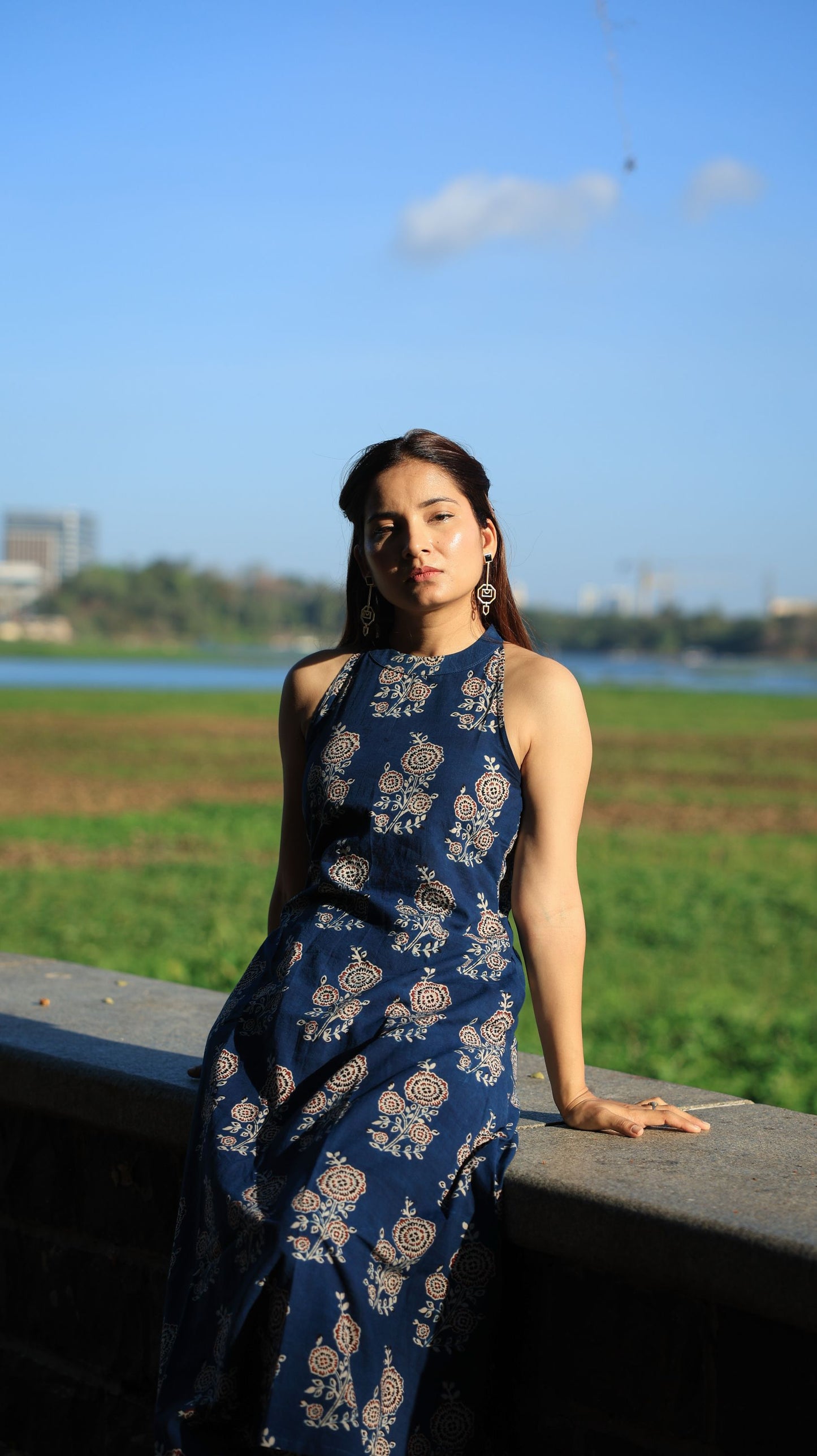 Sabr Indigo Ajrakh Set