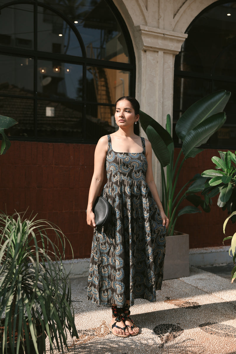 Zanzibar Grey Ajrakh Dress