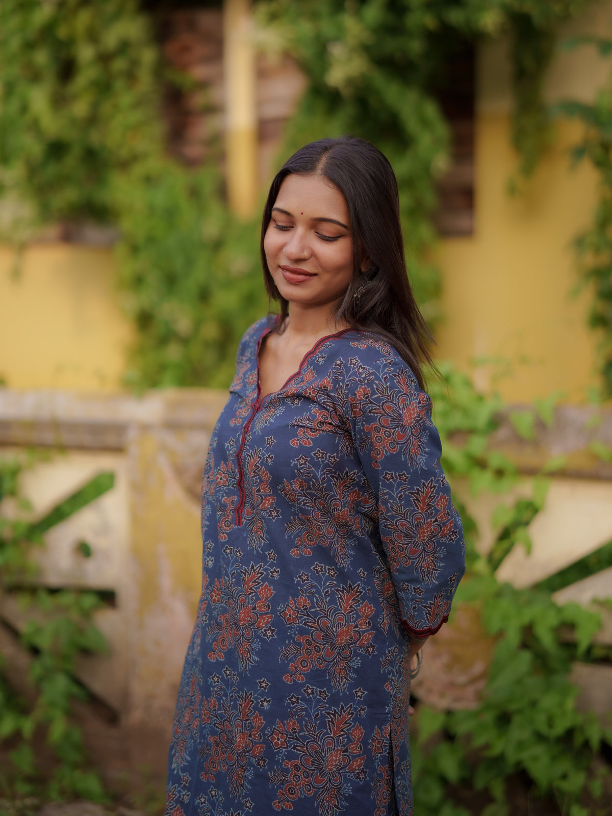 Mann Indigo Ajrakh Farsi Salwar Set