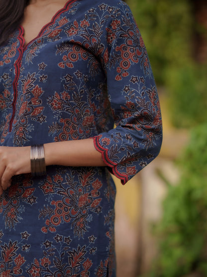 Mann Indigo Ajrakh Farsi Salwar Set