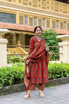 Mannat Madder Red Ajrakh Set