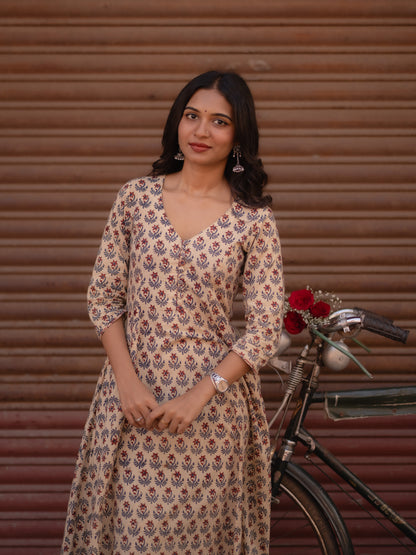 Maya Beige Bagru Co-ord Set