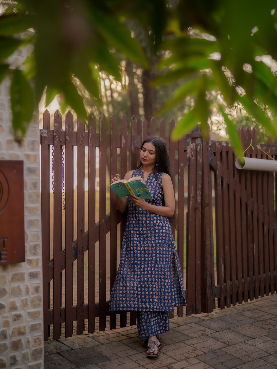 Gamyam Indigo Bagru Co-ord Set