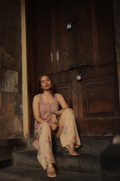 Hriday Dusty Pink Sanganeri Farsi Salwar Set