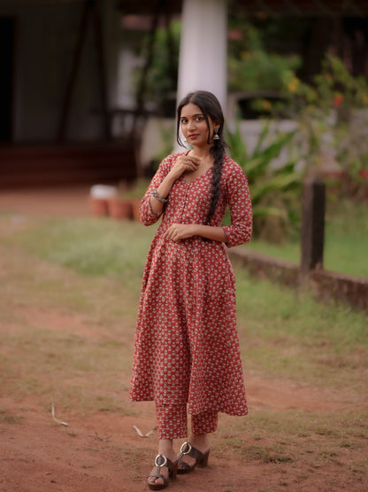 Maya Madder Red Bagru Co-ord Set