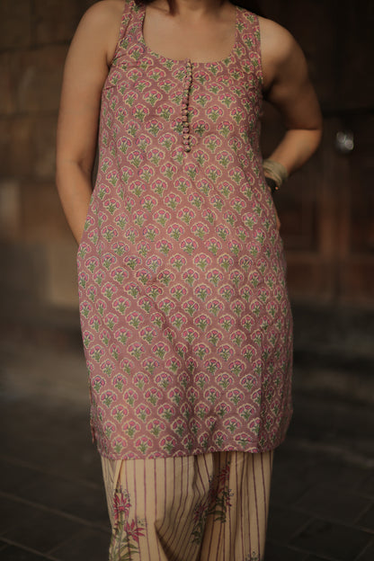 Hriday Dusty Pink Sanganeri Farsi Salwar Set