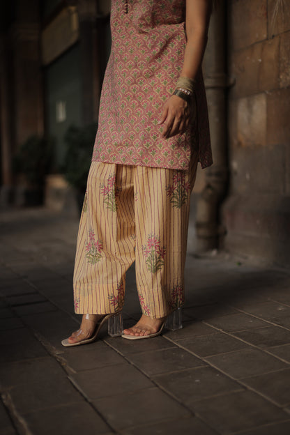 Hriday Dusty Pink Sanganeri Farsi Salwar Set