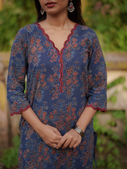 Mann Indigo Ajrakh Farsi Salwar Set