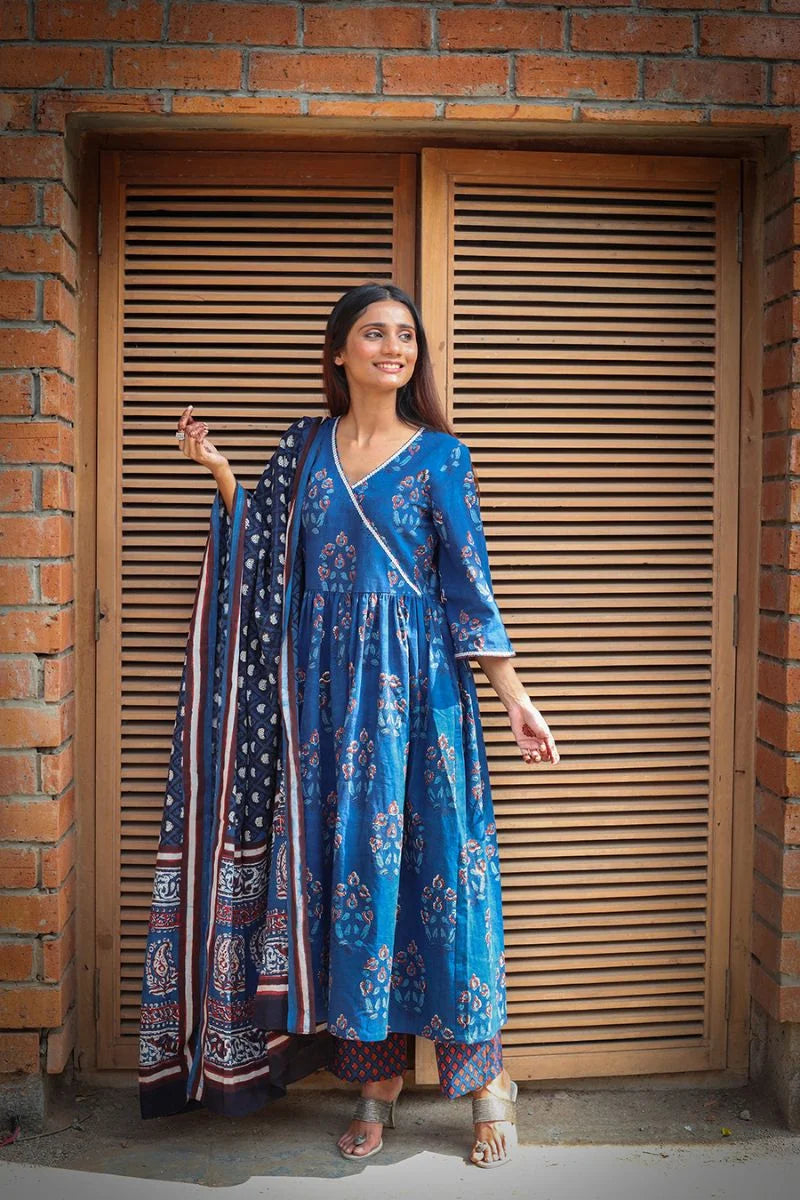 Indigo Bagru cotton Dupatta