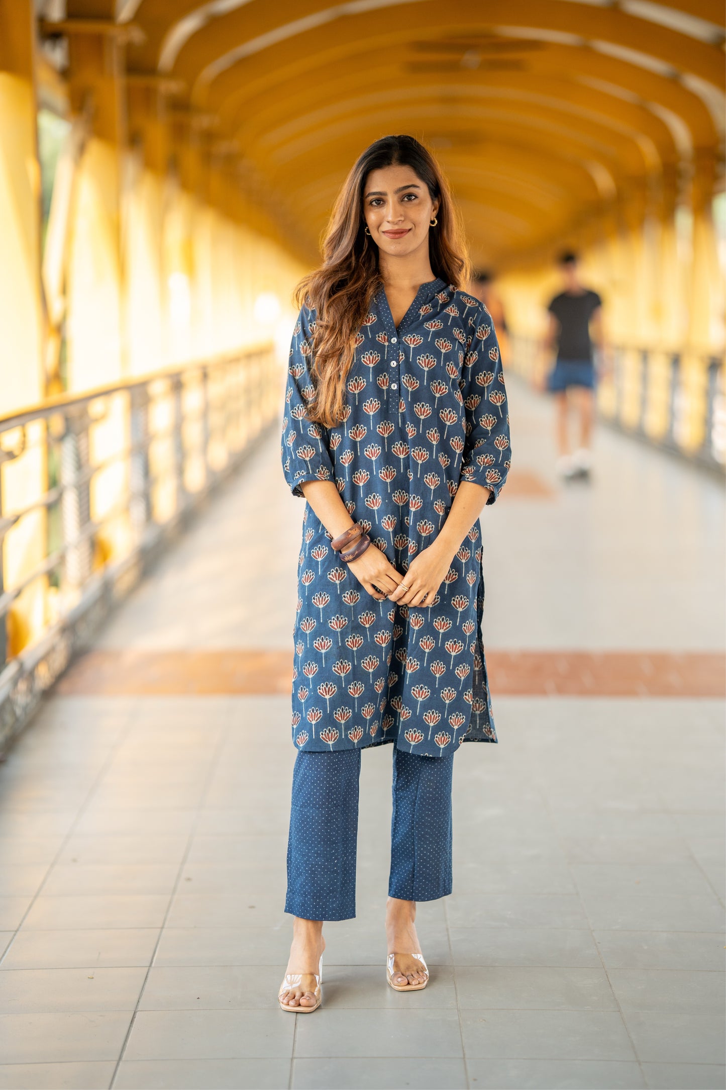 Haya Indigo Ajrakh Kurta Pant Set