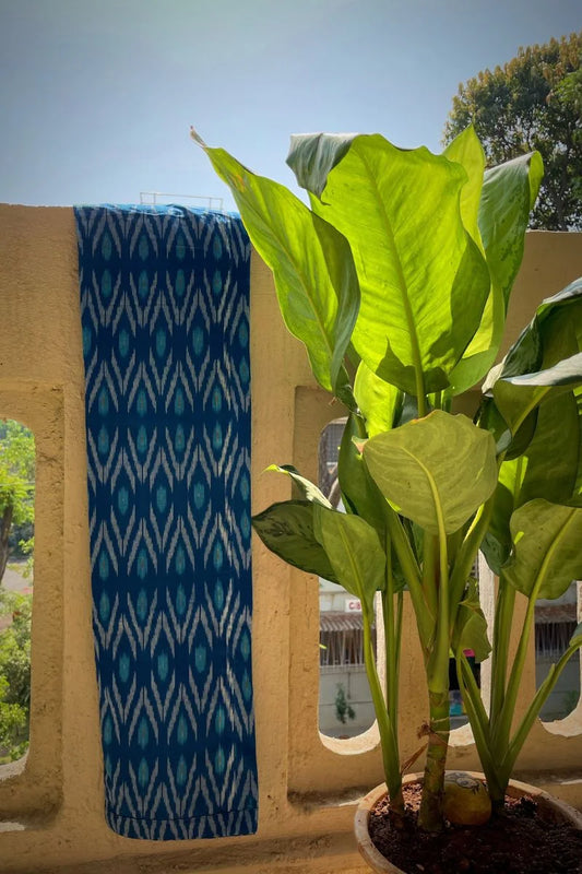 Blue Ikat Mercerised Lazy Pants