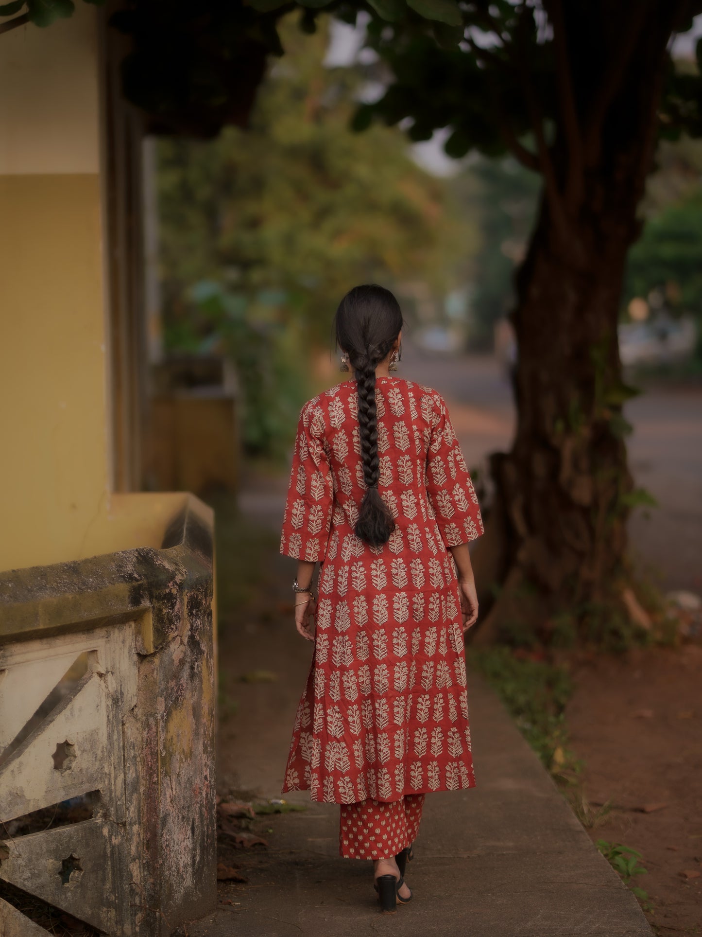 Taamara Madder Red Bagru Kurta