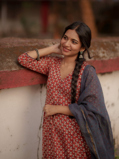 Maya Madder Red Bagru Co-ord Set