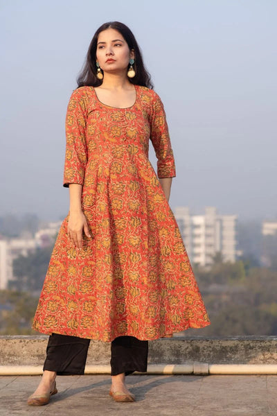 Ishq Pumpkin Spice Kalidaar Kurta